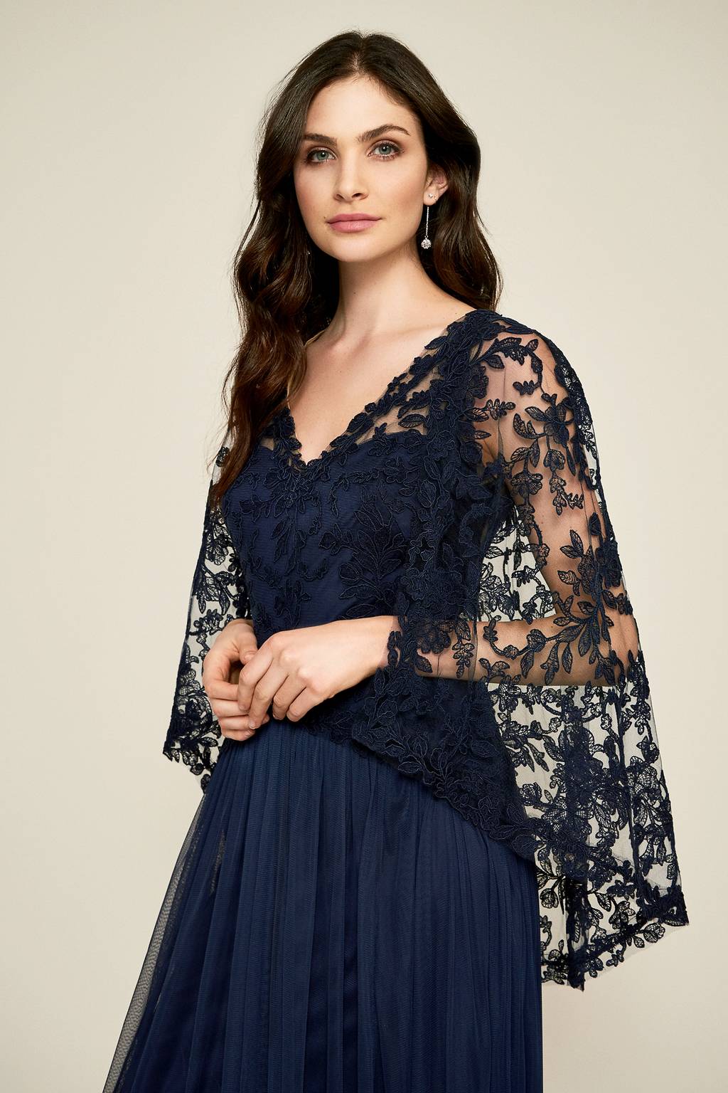 dress with sheer cape overlay Seraphina Green Maxi Dress With Detachable Embellished Cape Frock and Frill