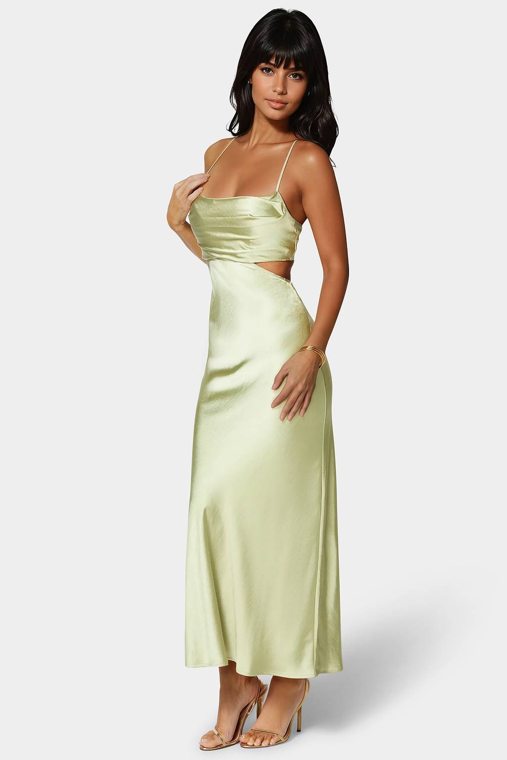 ahead of the curve satin cut out midi dress Oh Polly , ahead of the curve satin cut out midi