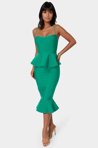 Picture of Spaghetti Strap Peplum Bandage Mini Dress