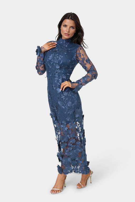 bebe embroidered dress Floral Embroidery Bodycon Maxi Dress  bebe
