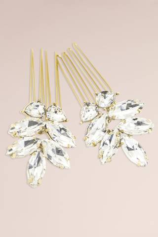 View Brides and Hairpins Hand-Wired Swarovski Crystal Leaf Motif Comb Set in all available color and sizes Picture of Hand-Wired Swarovski Crystal Leaf Motif Comb Set