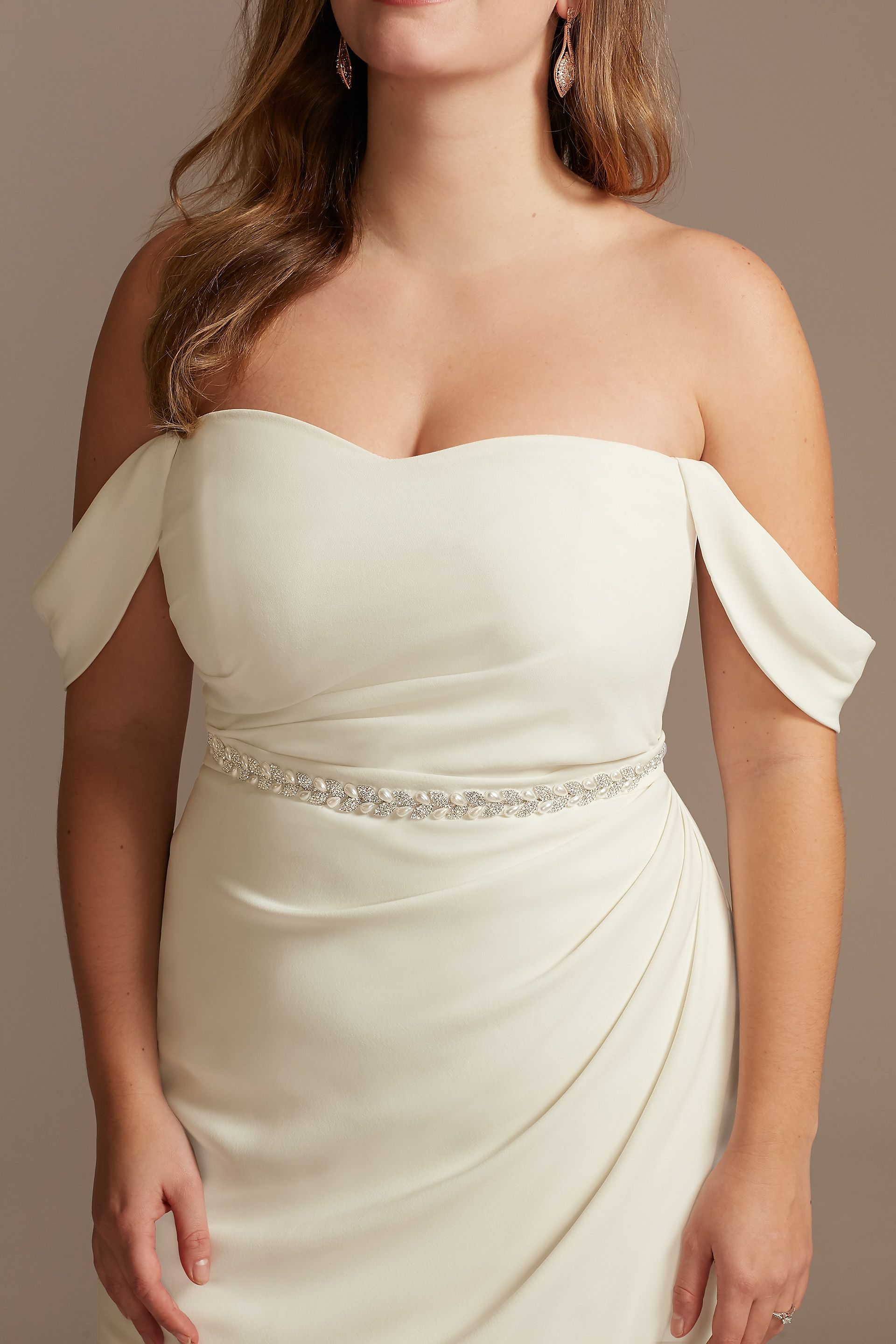 Picture of Pearl and Pave Crystal Laurel Leaves Sash
