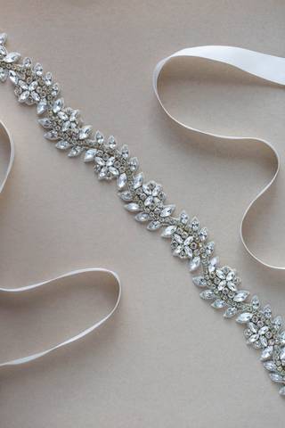 Picture of Swarovski Crystal Vine Sash with Ribbon