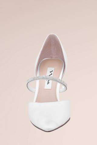 Picture of Satin Dorsay Pumps with Crystal Instep Strap