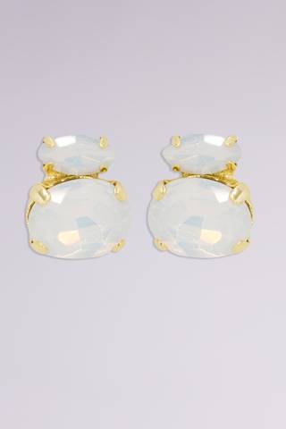 Picture of Stacked Opal and Sterling Silver Post Earrings