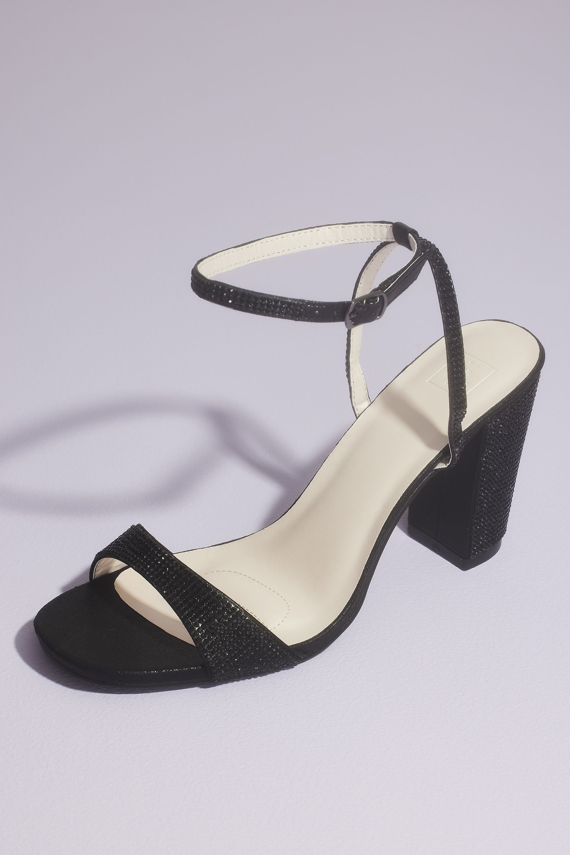 Picture of Sparkly Minimalist Ankle Strap Block Heel Sandals