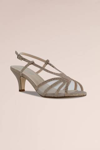 Picture of Glitter Low Heel Slingback Strappy Sandals