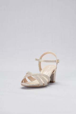 Picture of Glitter Metallic Block Heel Wide Width Sandals
