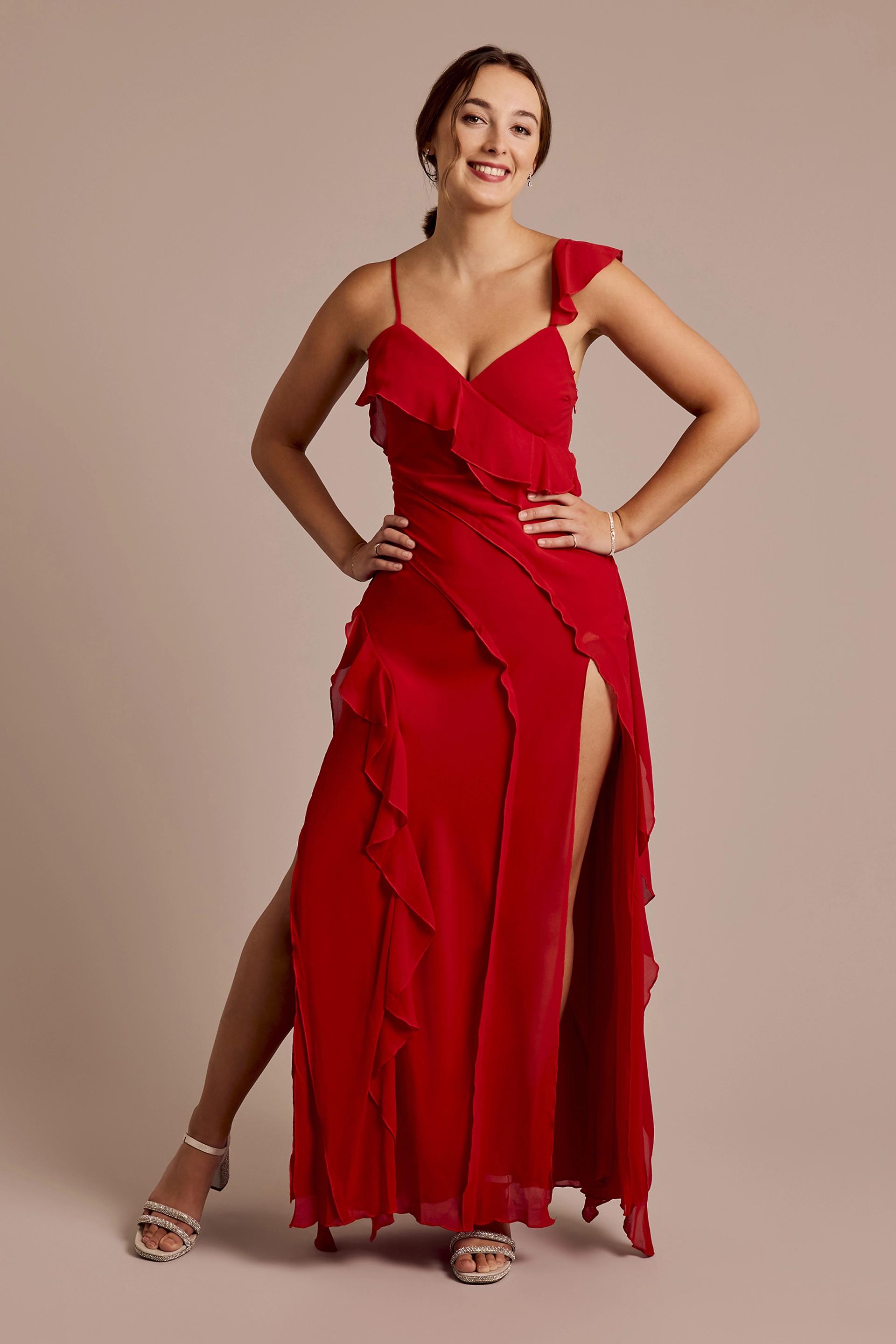 Picture of Ruffle Chiffon Sheath Dress