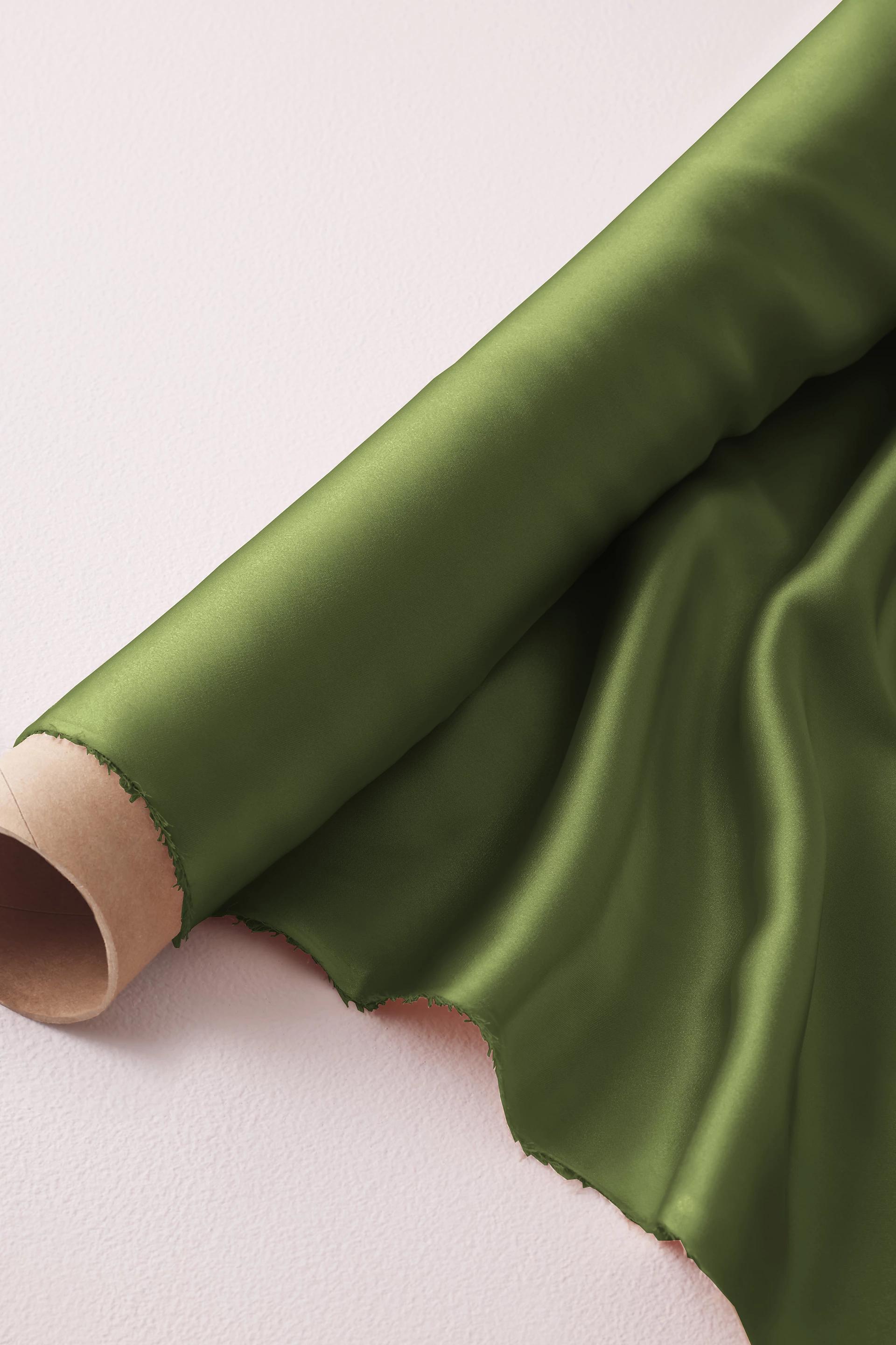 Charmeuse Fabric By The Yard in Martini Olive Size: 1YD David's Bridal