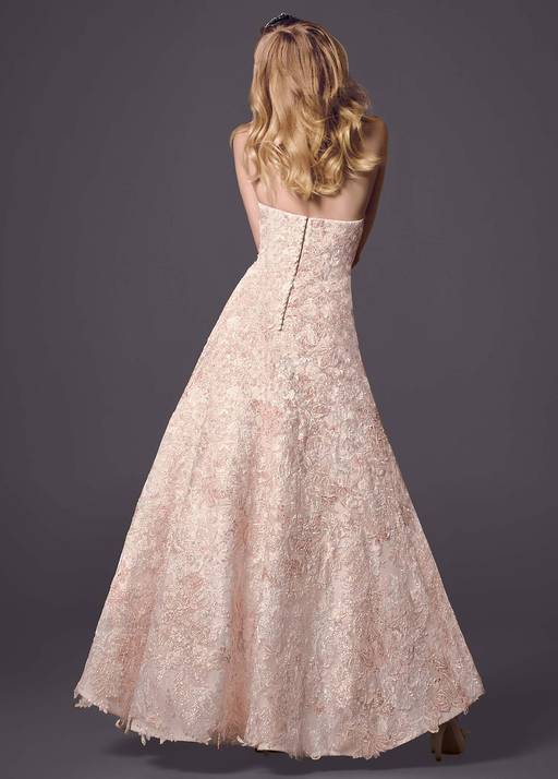 oleg cassini pink wedding dress Fit-and-Flare Oleg Cassini Wedding Dress