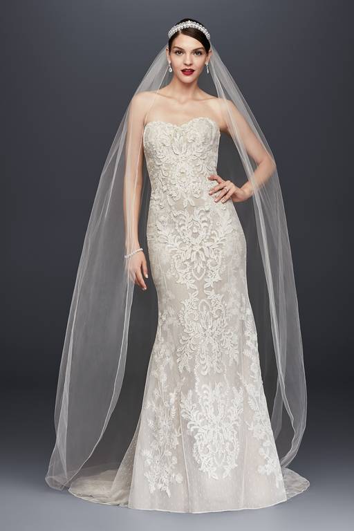 oleg cassini champagne wedding dress OLEG CASSINI WEDDING DRESS Color Champagne White Size 16 *Fits S Like 10/12/14