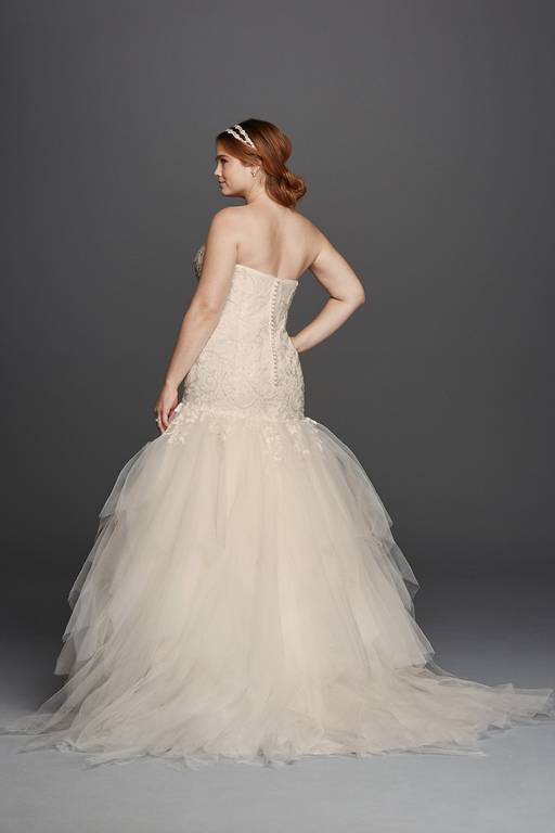 oleg cassini mermaid dress Off-the-Shoulder Beaded Lace Mermaid Wedding Dress