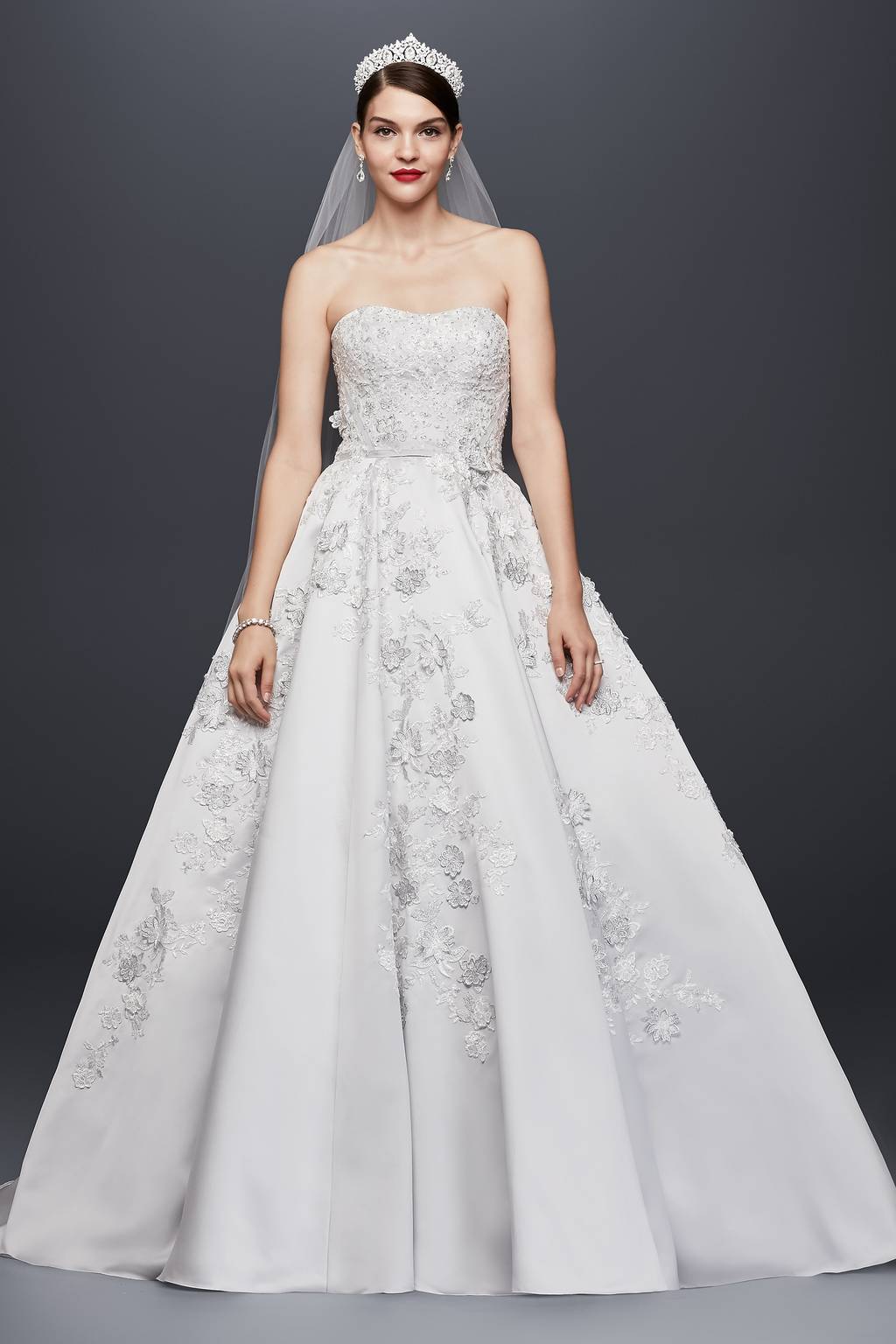 floral satin wedding dress Blue Floral Silk Satin Organza Wedding Dress
