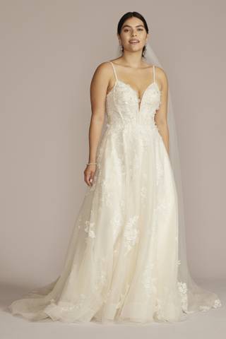 Picture of Glitter Tulle Appliqued Corset Bodice Wedding Gown