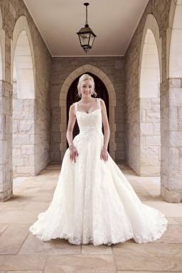 oleg cassini tank lace wedding dress with beading Allover Beaded Tank A-Line Wedding Dress