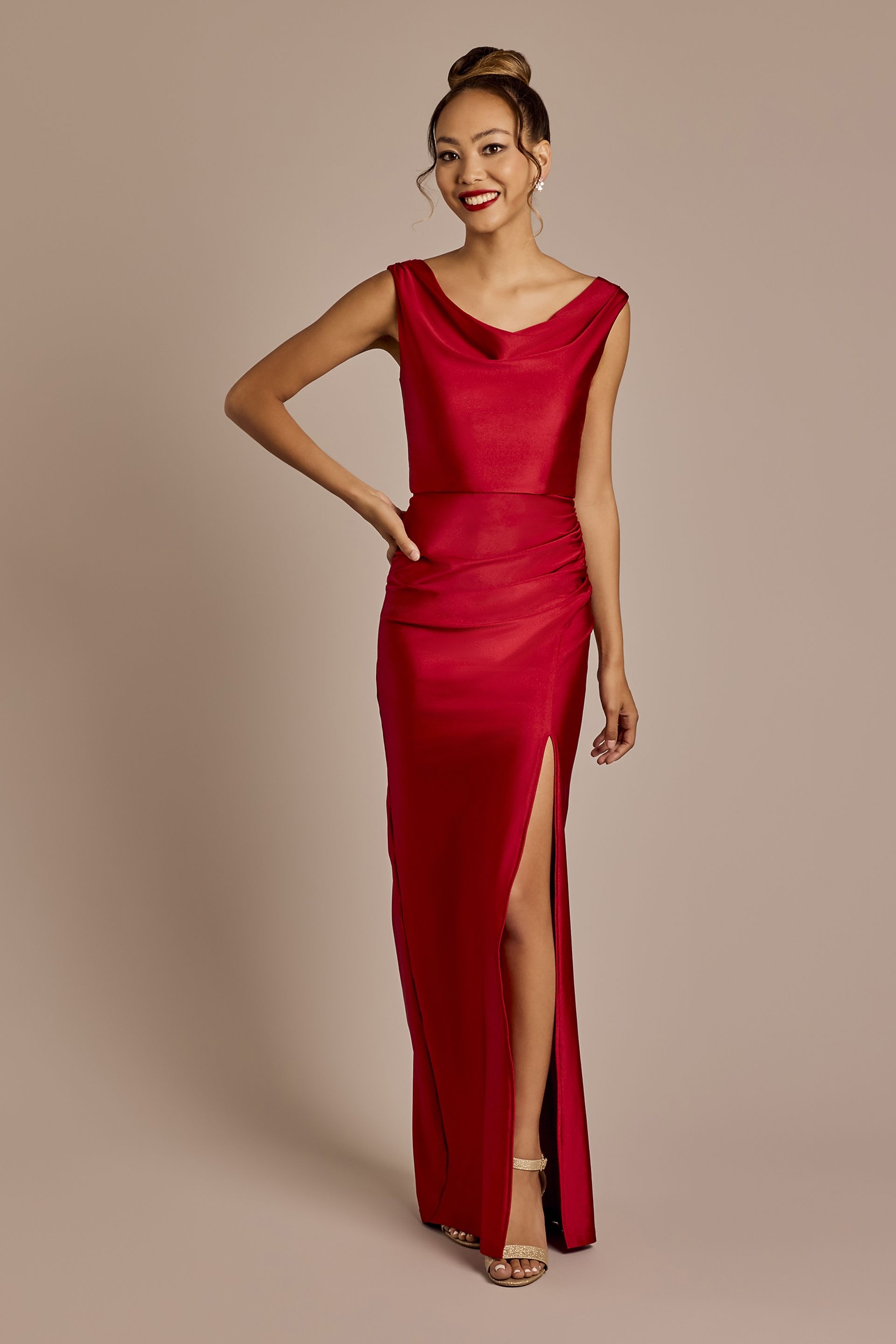 Cowl Neck Power Stretch Sheath Dress | David's Bridal