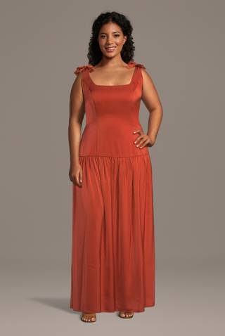 Picture of Drop Waist Charmeuse Tank A-Line Dress