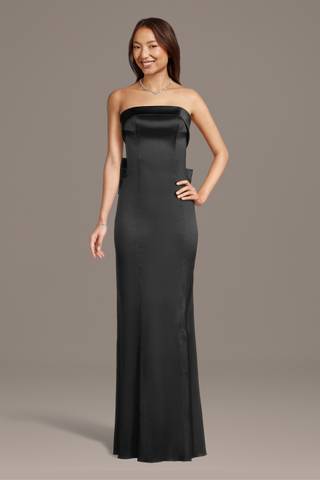 Picture of Strapless Mikado Sheath Dress with Back Bow