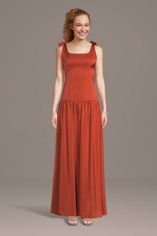 Picture of Drop Waist Charmeuse Tank A-Line Dress