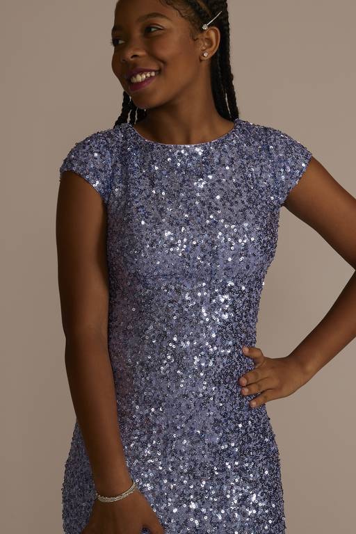 glitter garden cap sleeve dress Ever-Pretty Sequin Leaf Midi Semi Formal Dress for Cruise & Evening Party Events