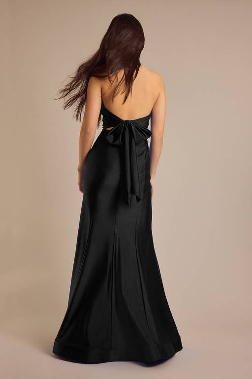 halter stretch satin mermaid dress Azazie Mermaid Halter Neck Floor-Length Stretch Satin Bridesmaid Dresses
