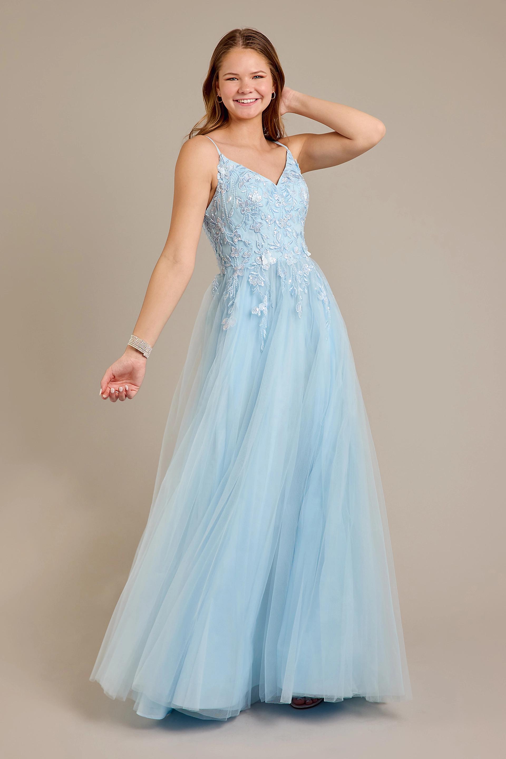 Picture of Beaded Floral Tulle Corset Back Ball Gown