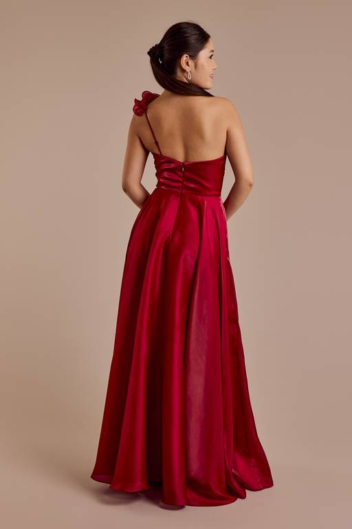 red organza dress Zapaka Women Homecoming with Bows Ruffled A Line Strapless Corset Short Prom Dress, Red / custom 178/ 70.0 Buy Brown Organza Gown In