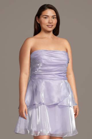 Picture of Strapless Organza Tiered A-Line Mini Dress