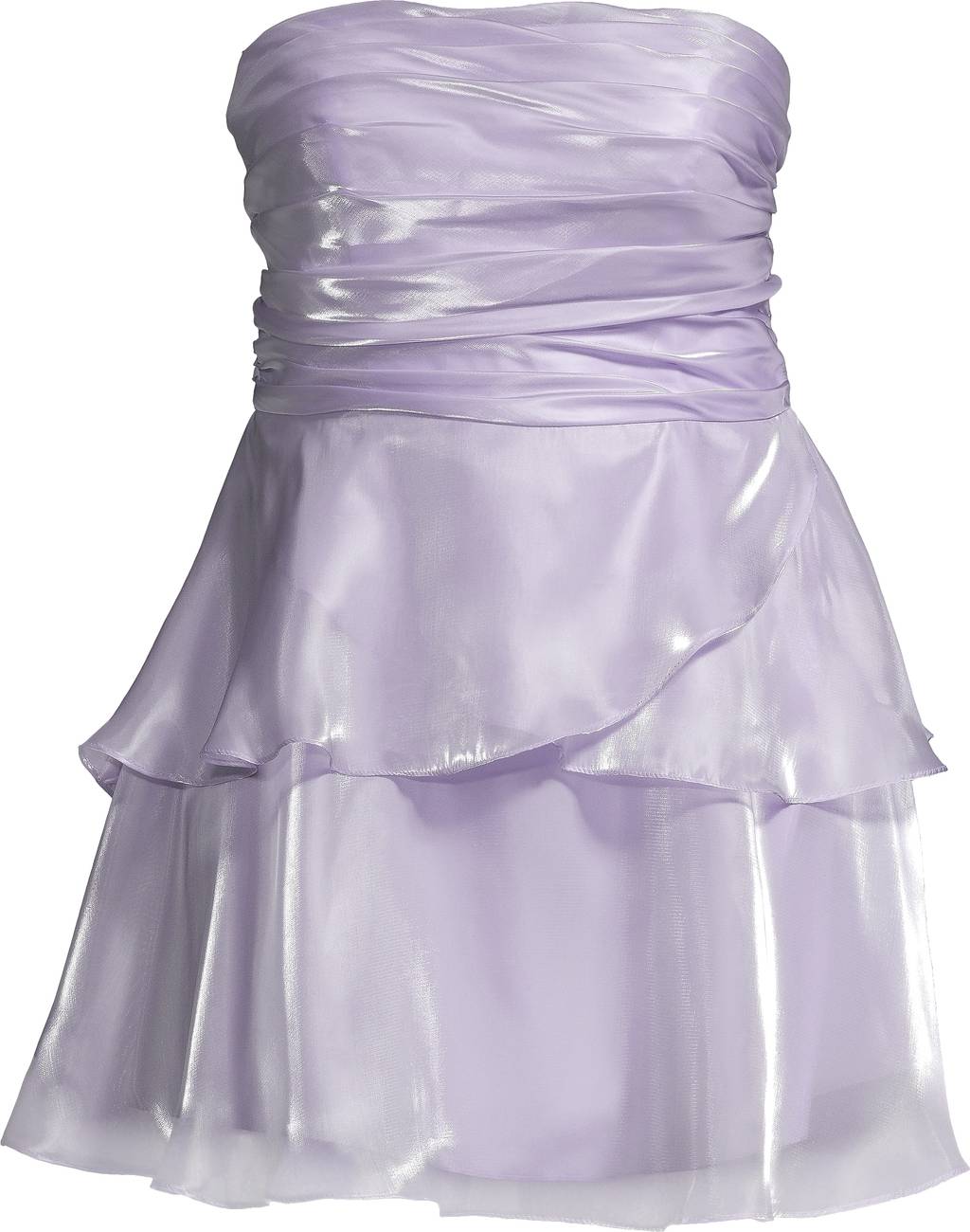 organza tiered strapless mini dress Women's Dresses Bon Bon Tiered Organza Mini Dress White L by Selfie Leslie Clearance