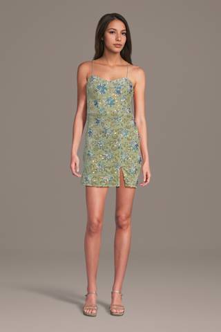 View Jules and Cleo Patterned Sequin Velvet Mini Dress in all available color and sizes Picture of Patterned Sequin Velvet Mini Dress