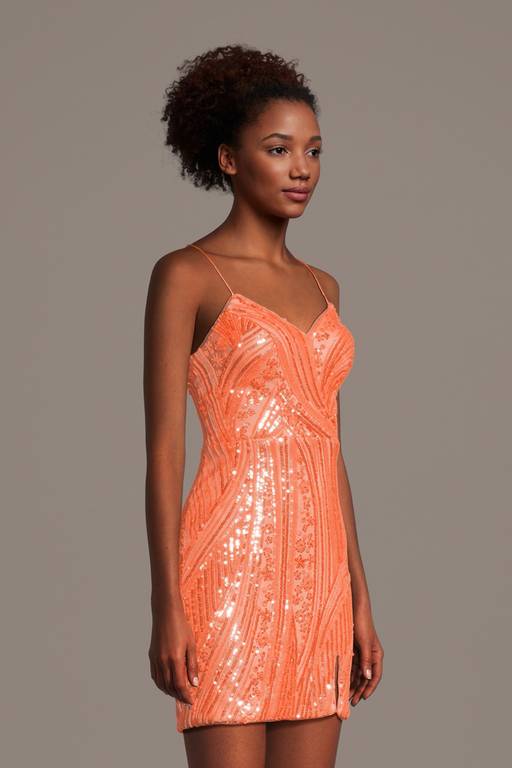 orange sequin mini dress Sorority Rush Dress | Vietta Sequin Cami Micro Mini Dress