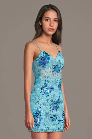 View Jules and Cleo Statement Sequin Paillette Mini Dress in all available color and sizes Picture of Statement Sequin Paillette Mini Dress