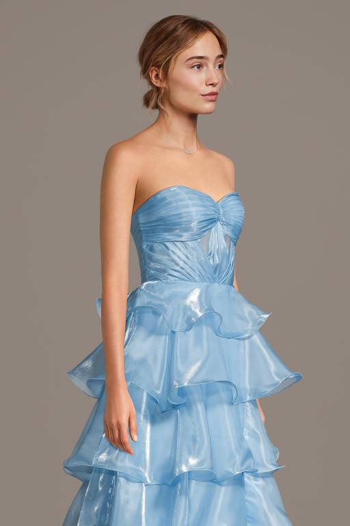 pleated organza dress Delphine Pleated Organza Gown 10 / Navy