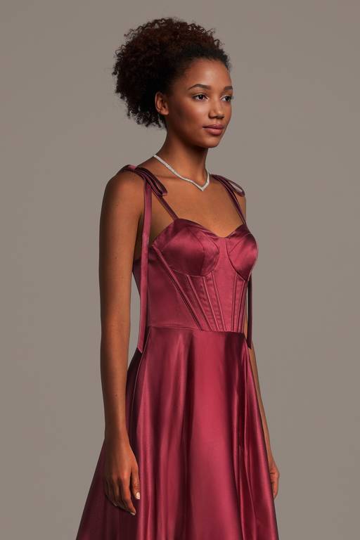 silky satin pleated trim corset dress Silky Satin Pleated Trim Corset Strapless Party Mini Dress