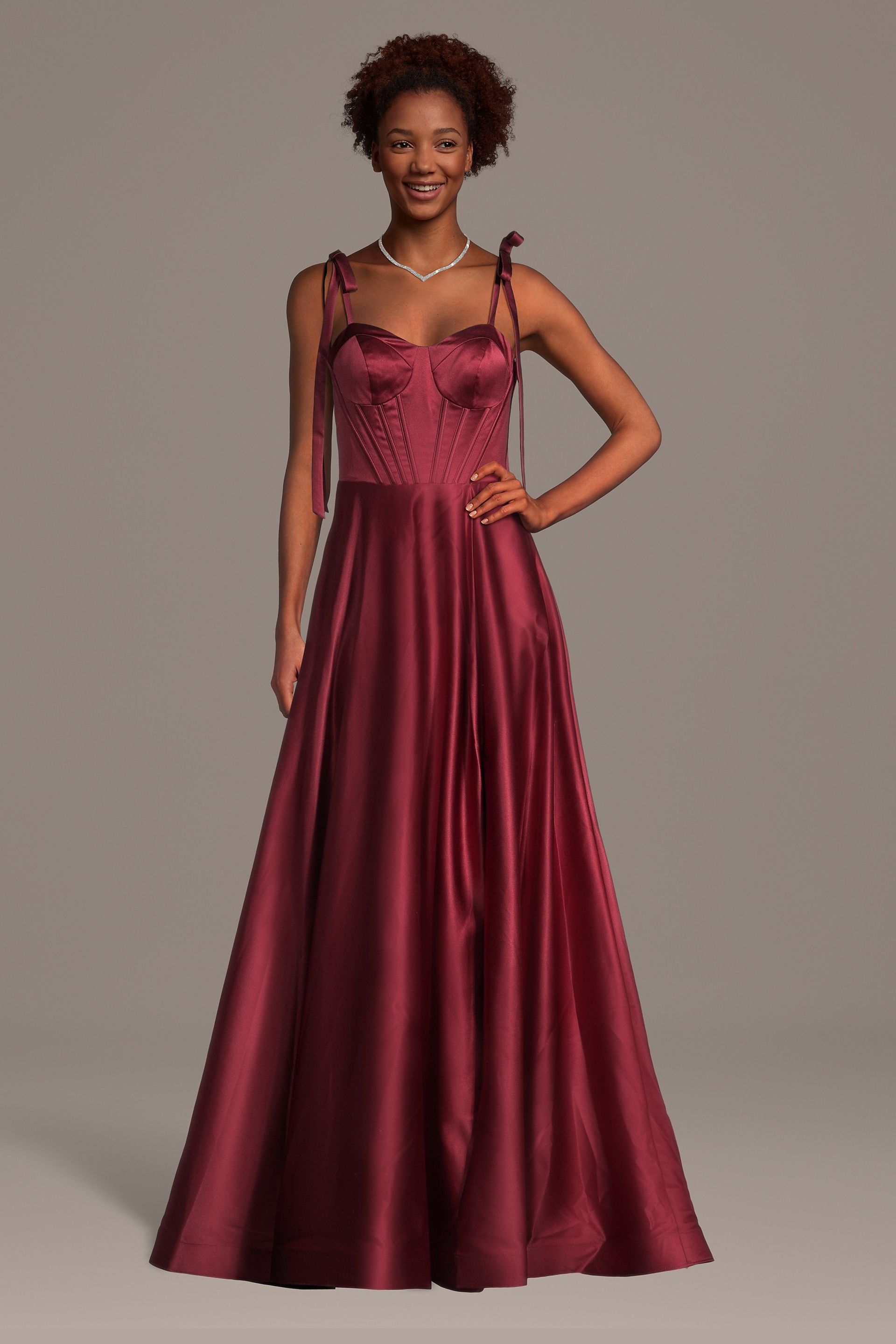 Picture of Satin Sweetheart Corset A-Line Dress