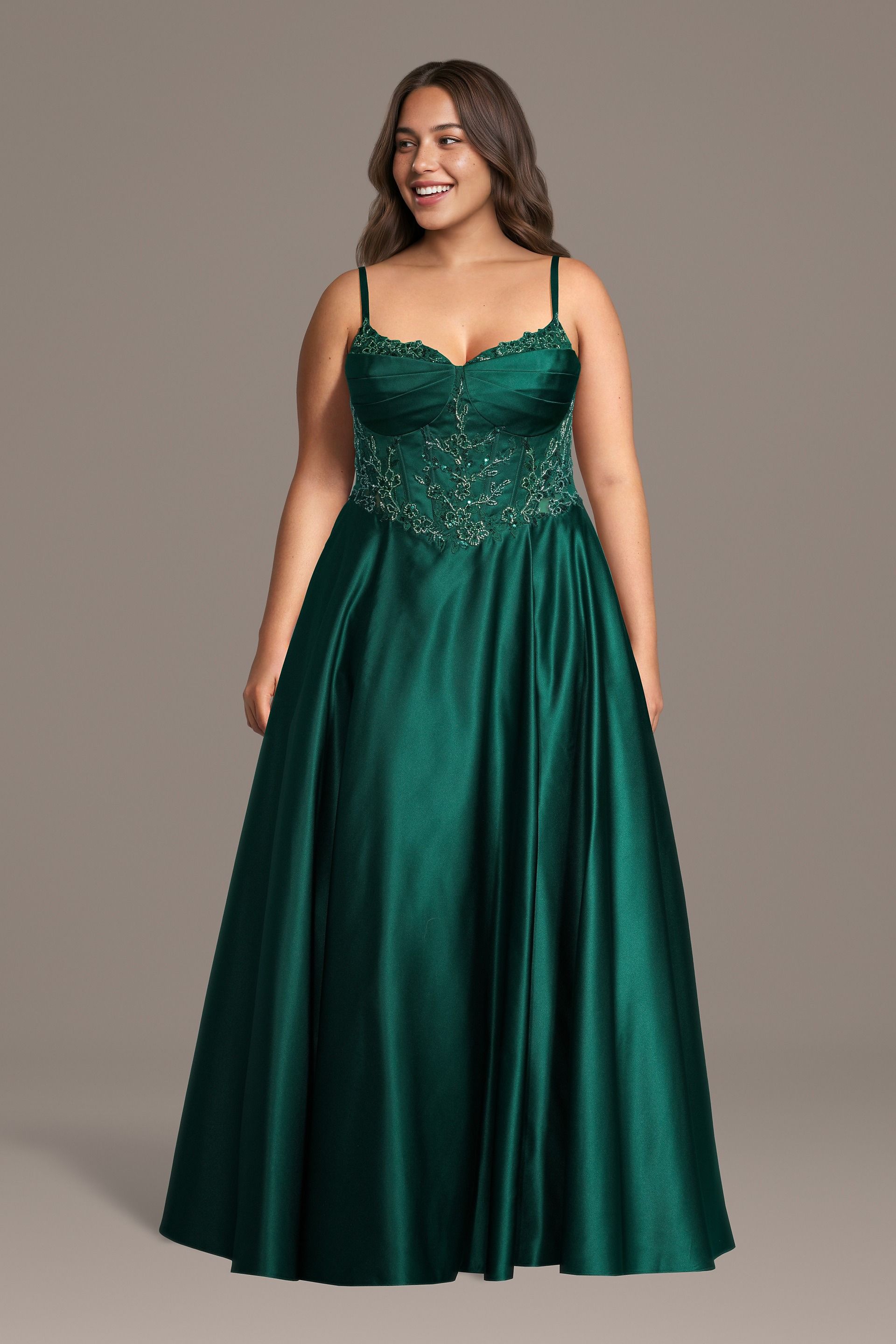 Picture of Satin Sweetheart Ball Gown with Basque Waist
