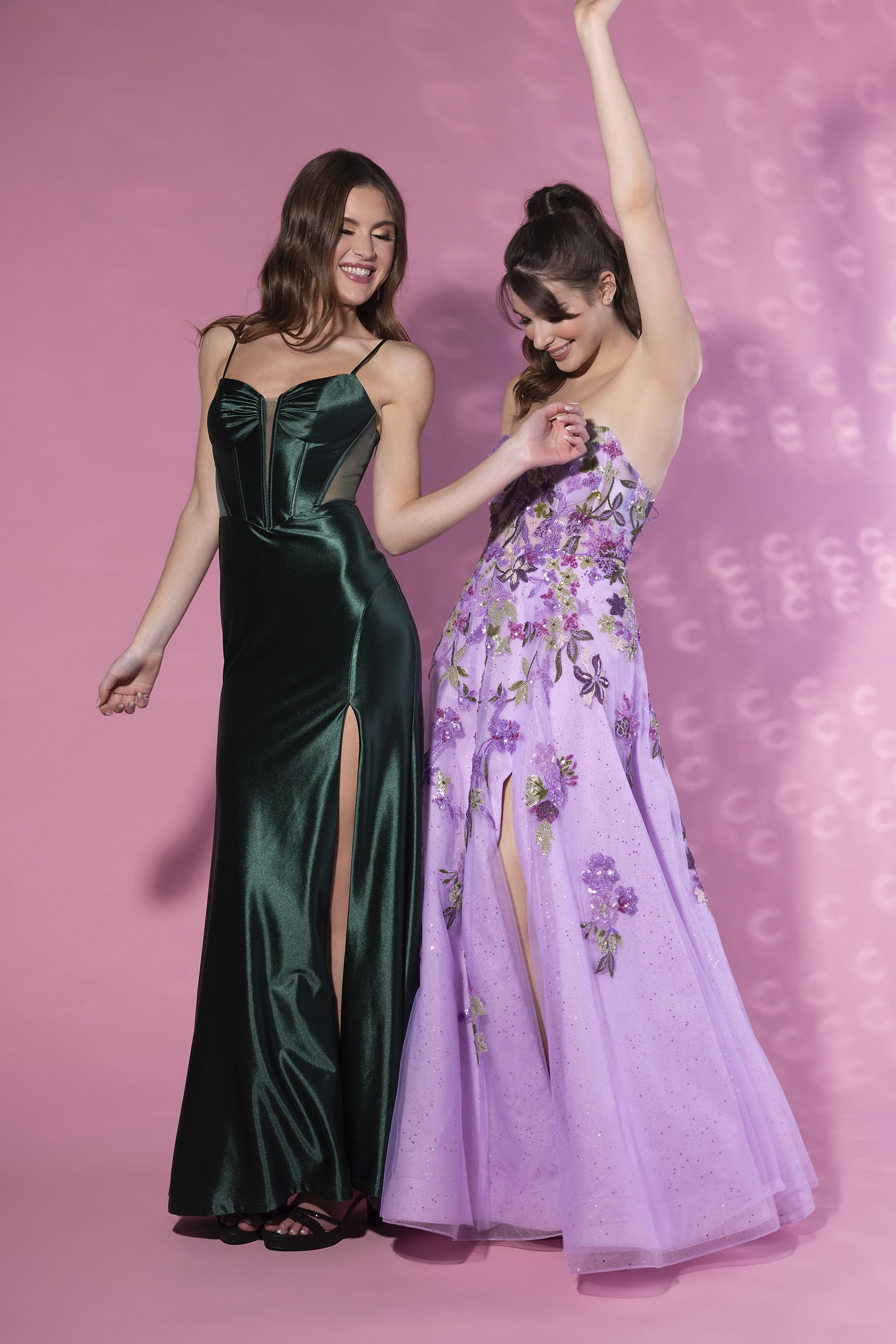Picture of Sculpting Satin Plunge Corset Sheath Dress