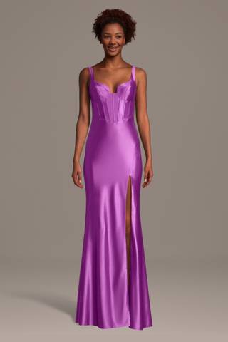 Picture of Sculpting Satin Tank Corset Sheath Dress