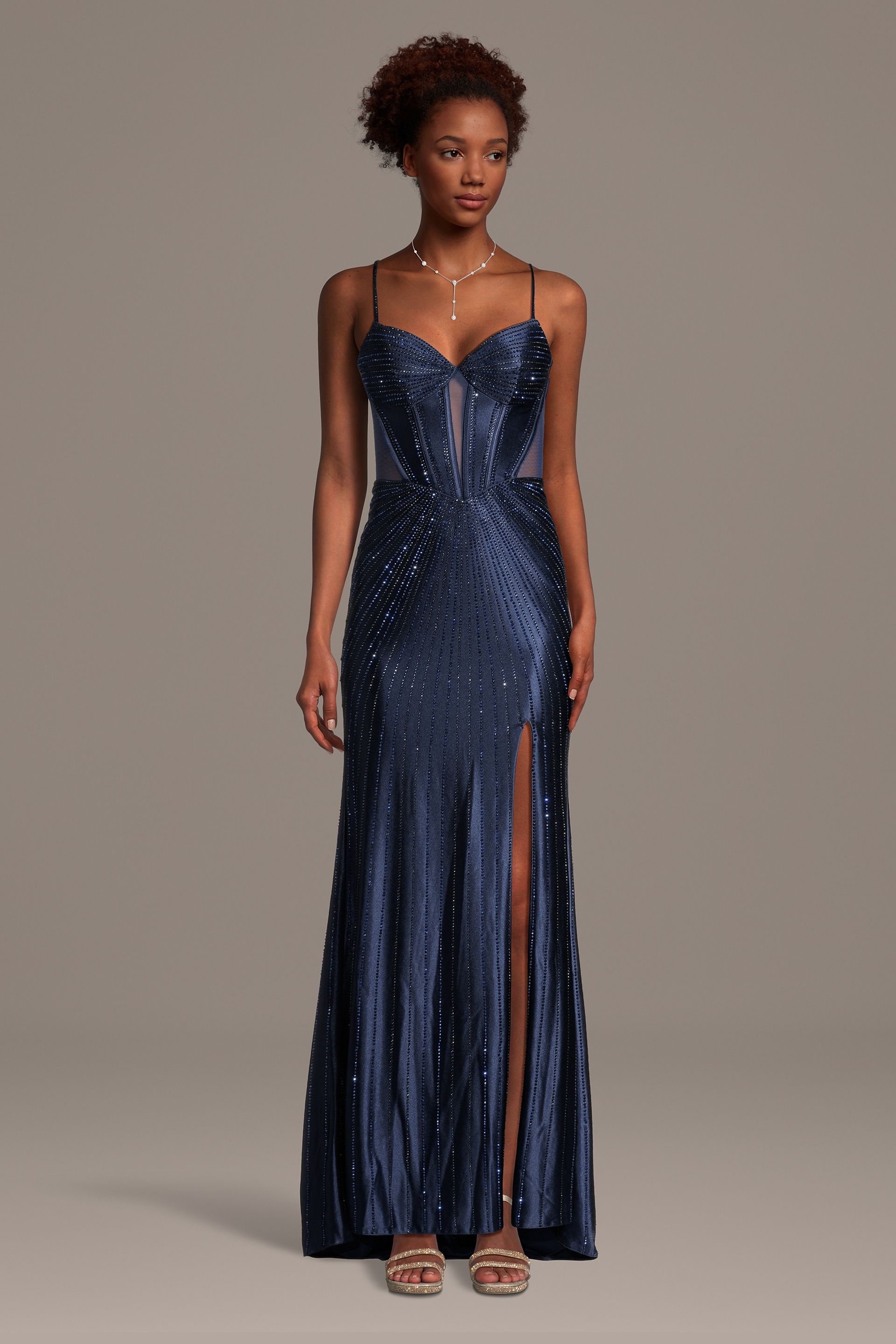 Picture of Sunburst Crystal Corset Bodice Sheath Dress