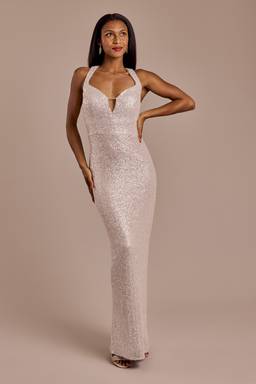 pink sequin tank dress Simkhai Pink Sequin Bex Tank Maxi Dress by Jonathan Simkhai