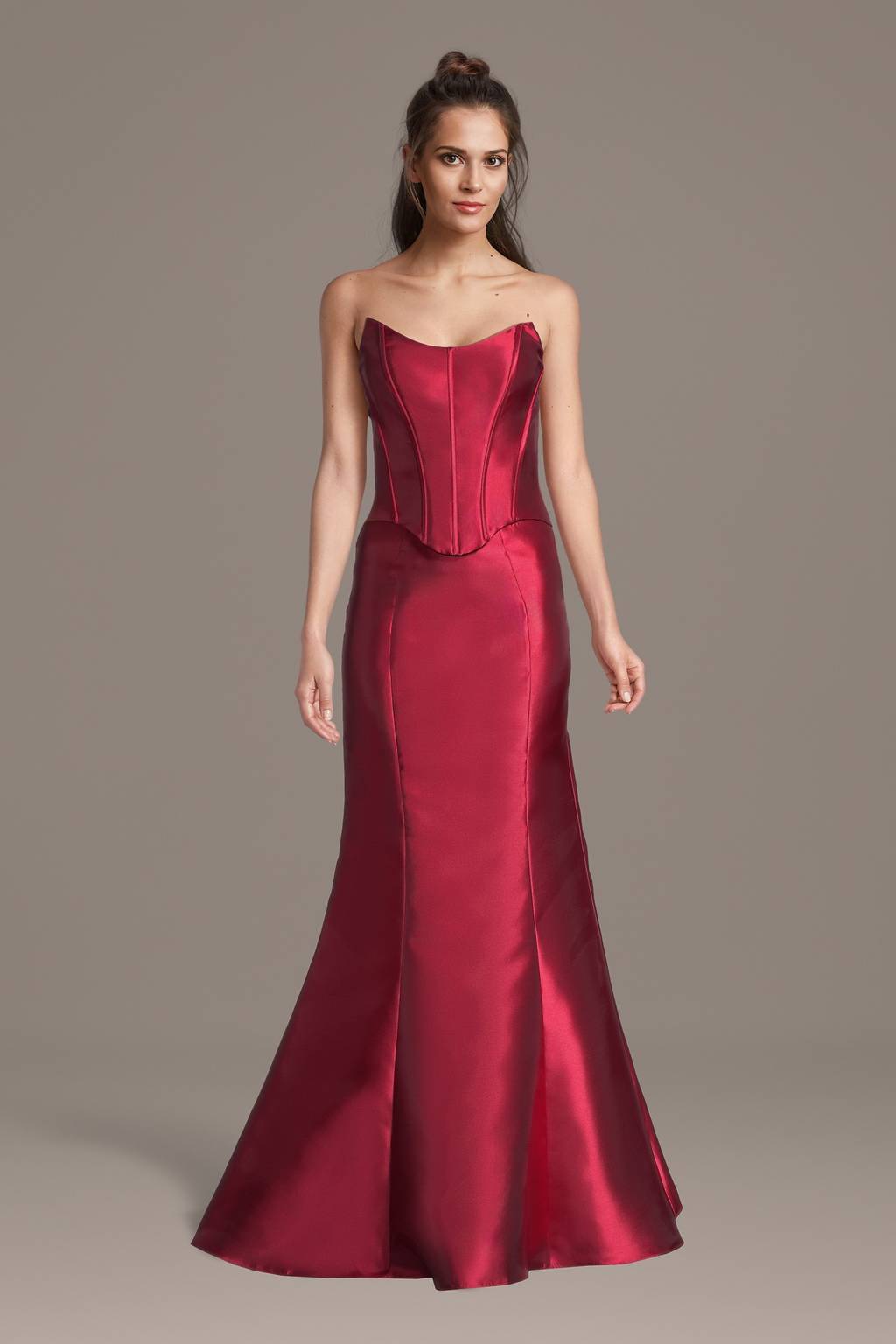 2 piece mermaid dress Two-piece Mermaid Red Sequin & 3D Rose Prom Dress