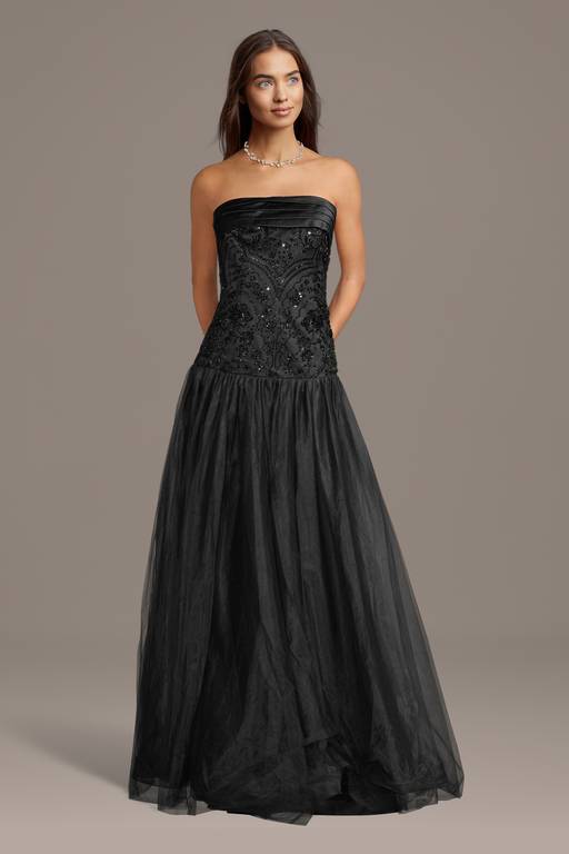 formal dresses drop waist Graceful Square Neck Wide Strap Drop Waist Midi Dress  Likemychoice