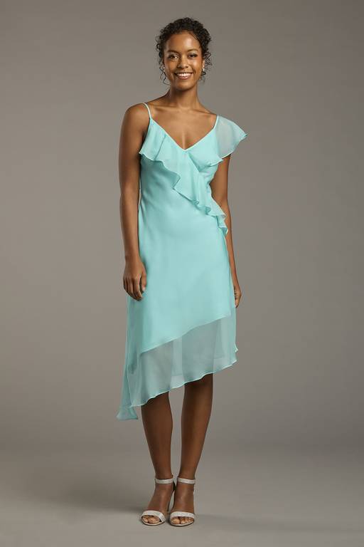 ruffled asymmetric dress Elisa Ruffles Layered Asymmetrical Dress S / Lilac
