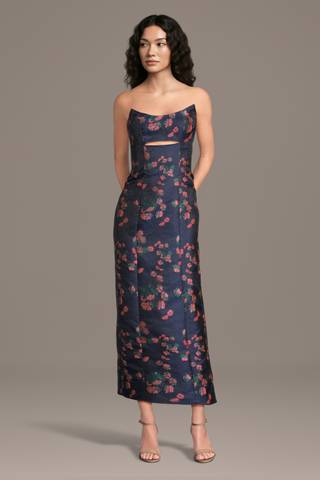 View DB Studio Floral Broce Sheath Dress with Bodice Cutout in all available color and sizes Picture of Floral Broce Sheath Dress with Bodice Cutout