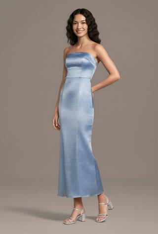 Picture of Hammered Charmeuse Strapless Midi Mermaid Dress