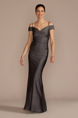 Picture of Off-the-Shoulder Ruched Sheath with Buttons