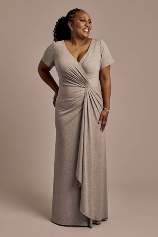 Picture of Twist Front Glitter Knit Sheath Dress