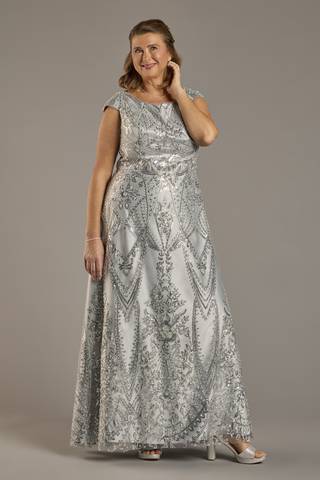 Picture of Beaded Cap Sleeve A-Line Dress
