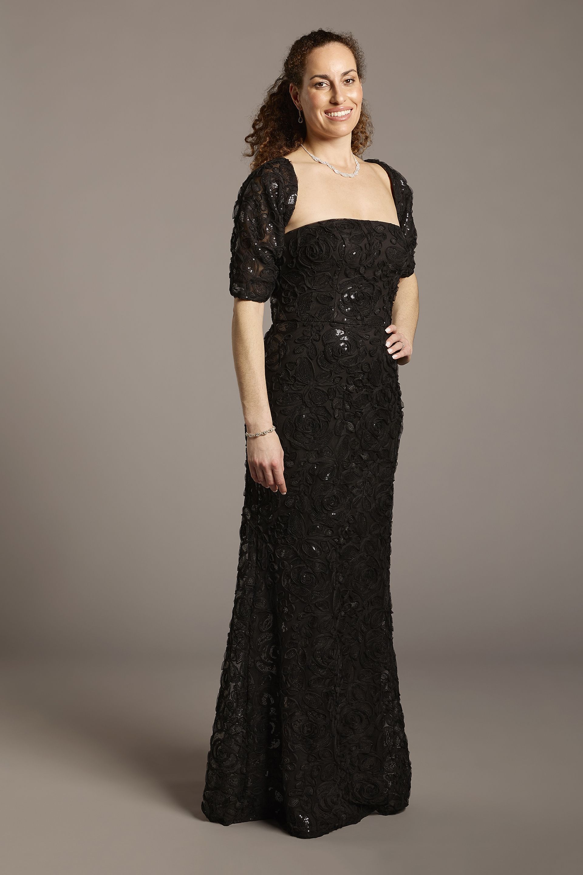 Picture of Floral Fit and Flare Dress with Removable Shrug